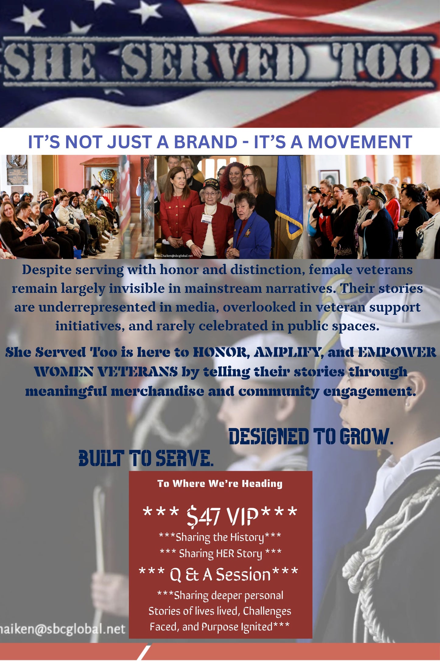 $47 - **VIP ADDMISSION** Share the History, Share HER Story